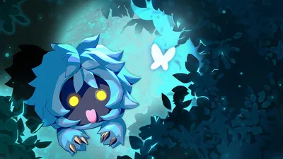 A frost-blue creature wreathed in cold light in the dream world of Shape of Dreams